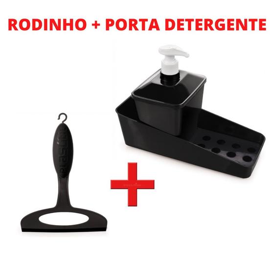 Imagem de Kit Conjunto Porta Detergente Com Rodinho De Pia - PLASÚTIL