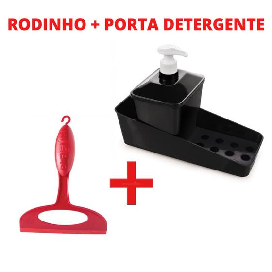 Imagem de Kit Conjunto Porta Detergente Com Rodinho De Pia - PLASÚTIL