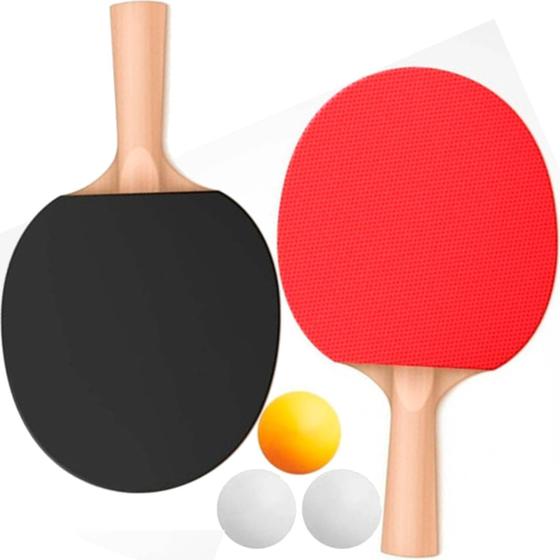 Imagem de Kit Conjunto Raquetes Ping Pong Tênis De Mesa  Bolinhas