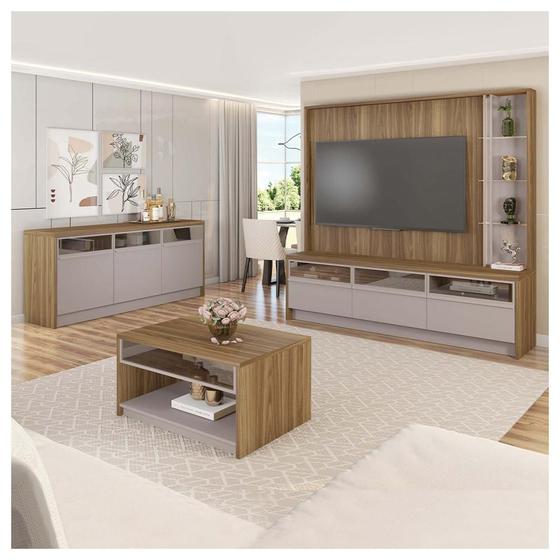 Imagem de Kit Conjunto Sala de Estar Home Buffet Mesa Vectro Caemmun