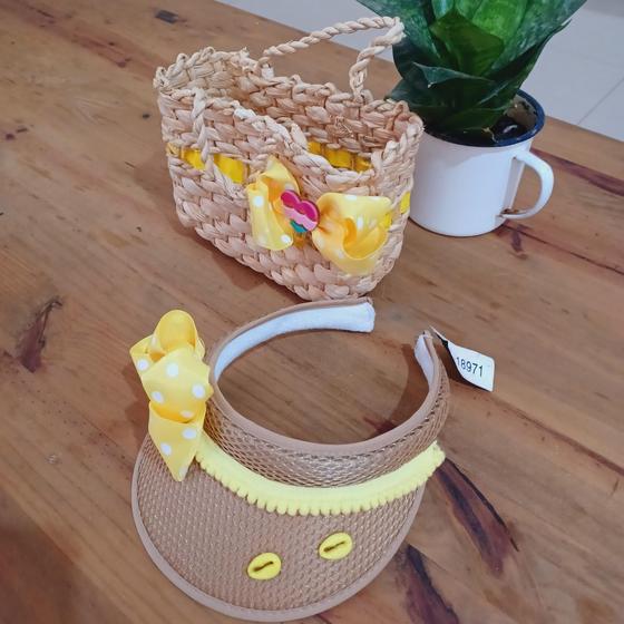 Imagem de Kit Conjuntos Bolsa + Viseira Infantil Amarelo