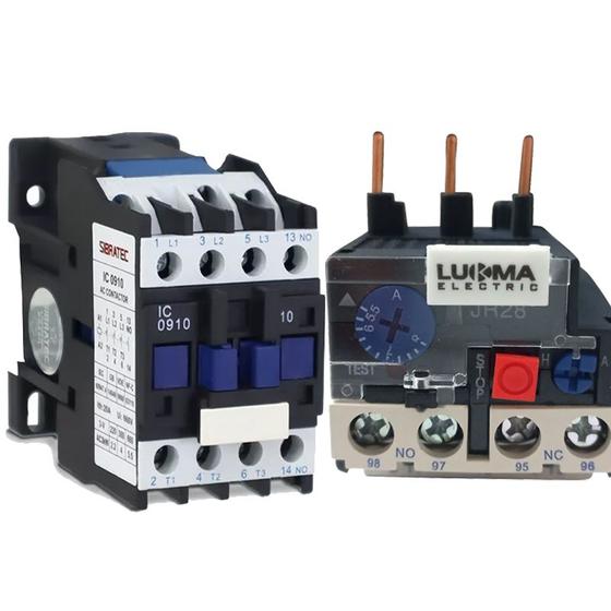 Imagem de Kit  contator cjx2-d0910 na 127v 60hz + relê térmico 5,5-8a