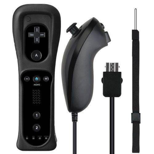 Imagem de Kit Controle Joystick Remote + Nunchuk  Wii / Wii U Preto