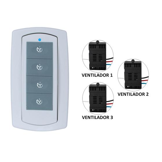 Imagem de Kit Controle Remoto para Ventilador Parede - 3 Ventiladores - Living5000 3V