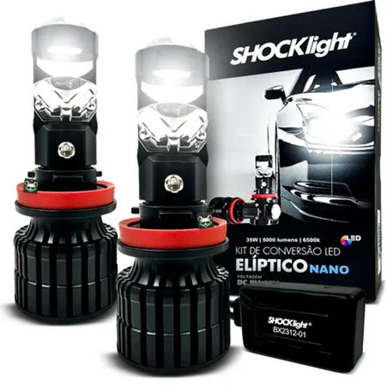 Imagem de Kit conversao led eliptico projetor h4 h7 h11 hb4 6500k 12v 36w  - ShockLight