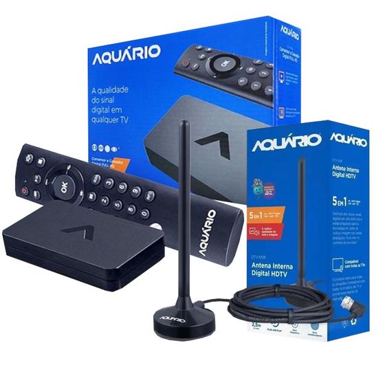 Imagem de Kit conversor + antena  digital aquario dtv9000