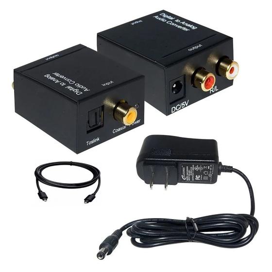 Imagem de Kit Conversor de Áudio Digital Óptico P/ Analógico C/ Cabo