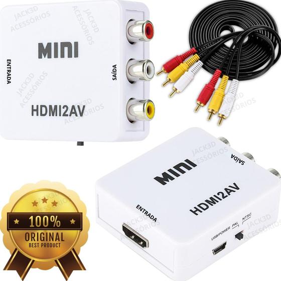 kit Conversor Hdmi Av Adaptador Ps3 Ps4 Xbox Chromecast Tv Menor preço em kit Conversor Hdmi Av Adaptador Ps3 Ps4 Xbox Chromecast Tv