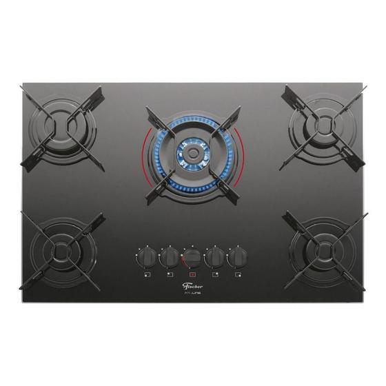Kit Cooktop Fischer 5B Tripla Chama Fit Line + Forno Elétrico Emb