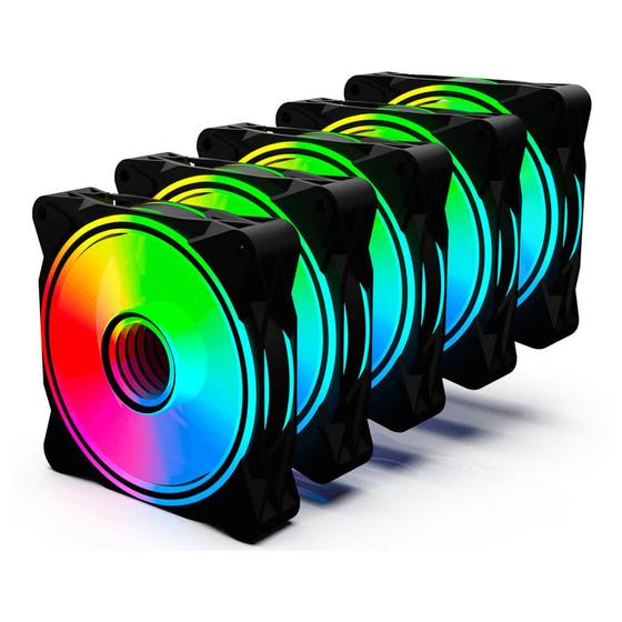 Imagem de Kit Cooler Fan RGB 5 Unidades Radiant X5 - FN-702 One Power
