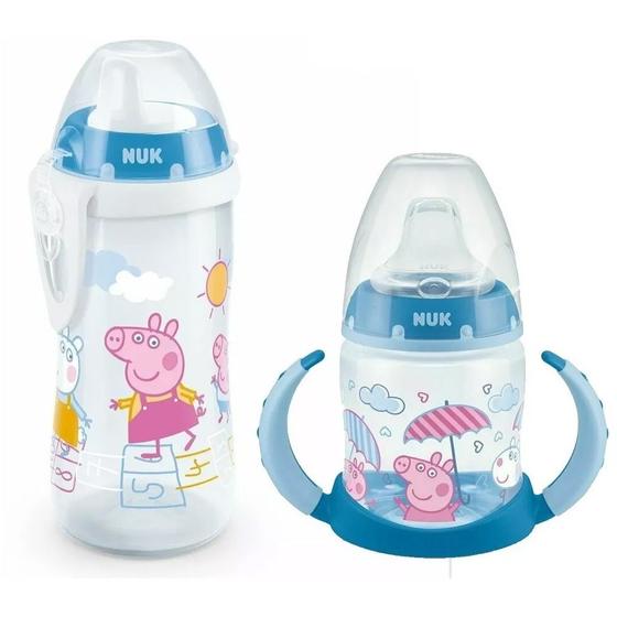 Imagem de Kit Copo Kiddy 300ml + Copo Treinamento 150ml Peppa Azul Nuk