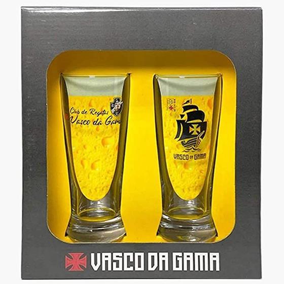 Imagem de KIT COPO LAGER 300 ML Vasco C/2 Licenciado Oficial