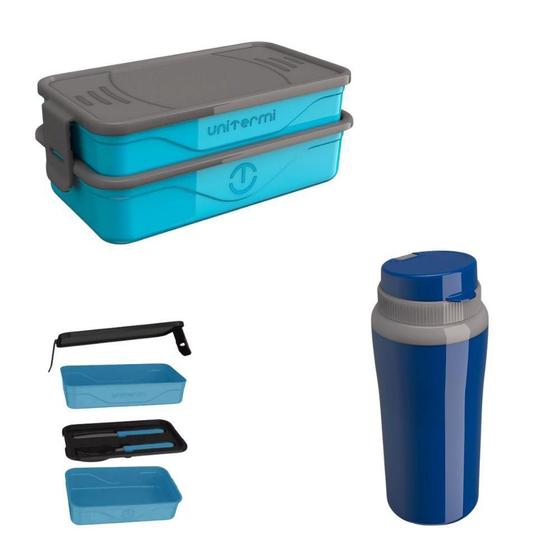 Imagem de Kit Copo Térmico 650ml + Marmita com Talheres Livre BPA ul