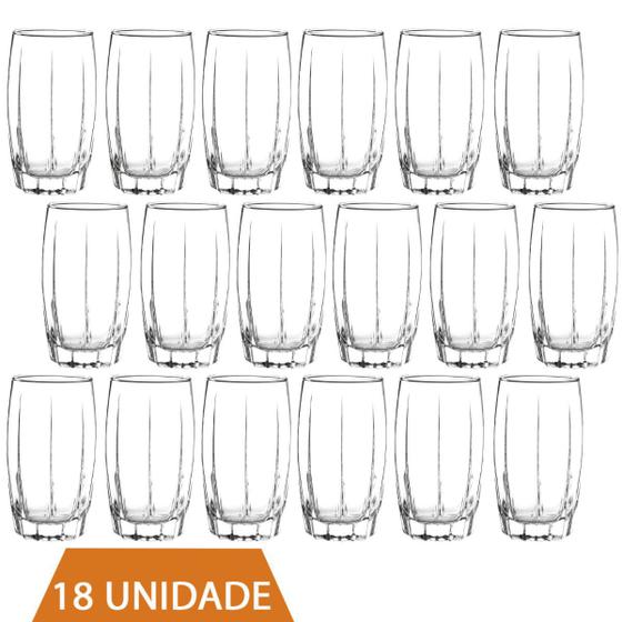 Imagem de Kit Copos 374 ML Vidro Long Drink Transparente Amadeus 18Un