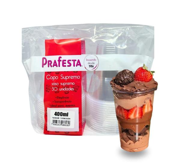 Imagem de Kit Copos Descartaveis Cristal Prafesta 400Ml - 90Unidades