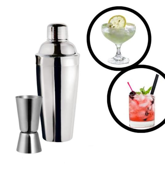 Imagem de Kit Coqueteleira 500 Ml + Dosador Inox Bar Drinks Caipirinha