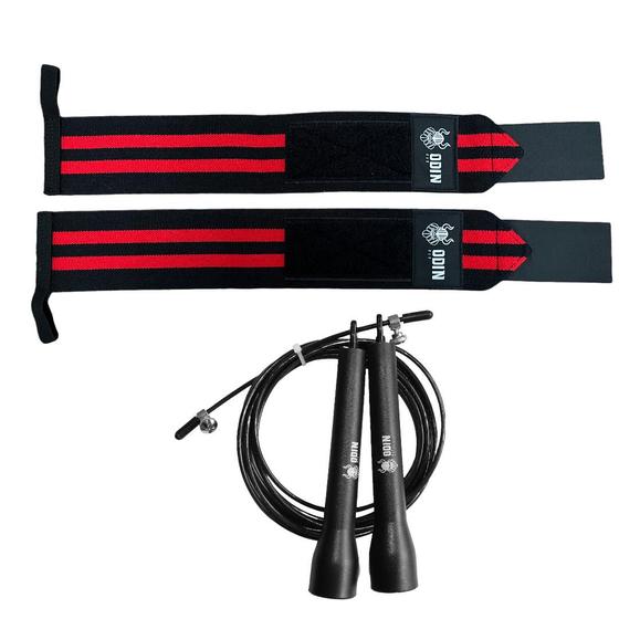 Imagem de Kit Corda De Pular Rolamento Speed Rope e Munhequeira Odin