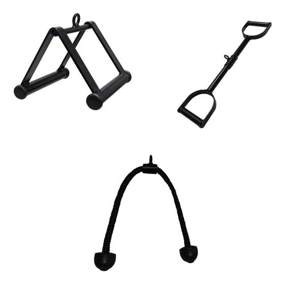 Kit Corda De Tríceps e Triângulo e Pulley Neutro De 60 Cm Rei do