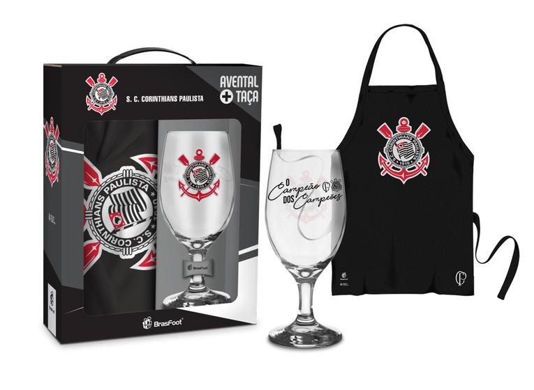 Imagem de Kit Corinthians Avental E Taça Oficial Presente - BrasfooT