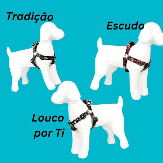 Imagem de Kit Corinthians Pet Peitoral Americano e Guia com 1,20m Conforto em seus passeios Pet Diarios