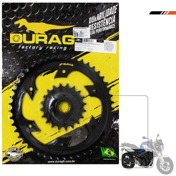 Imagem de Kit Coroa E Pinhão F 800 R 2009 A 2018 Aço 1045 Durag