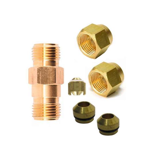 Imagem de Kit Corpo Accurator Duplo SAE 3/8 + Porca Flange 3/8 + Retentor Accurator + Pistão