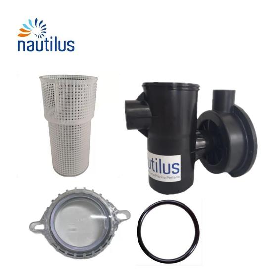 Imagem de Kit Corpo Com Pré Filtro + Tampa Completa e Cesto Nautilus