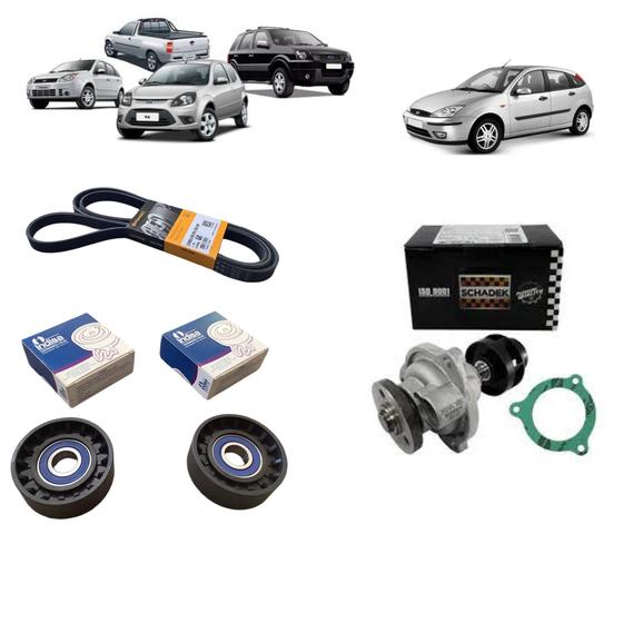 Imagem de Kit Correia Alternador Bomba Dagua Fiesta Ecosport Zetec 8v COM AR CONDICIONADO E DIREÇÃO HIDRAULICA