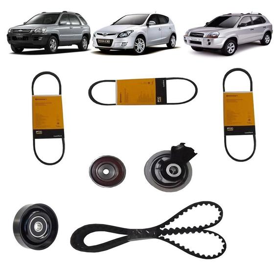 Imagem de Kit Correia Dentada E Auxiliar Hyundai I30 Tucson 2.0 16V