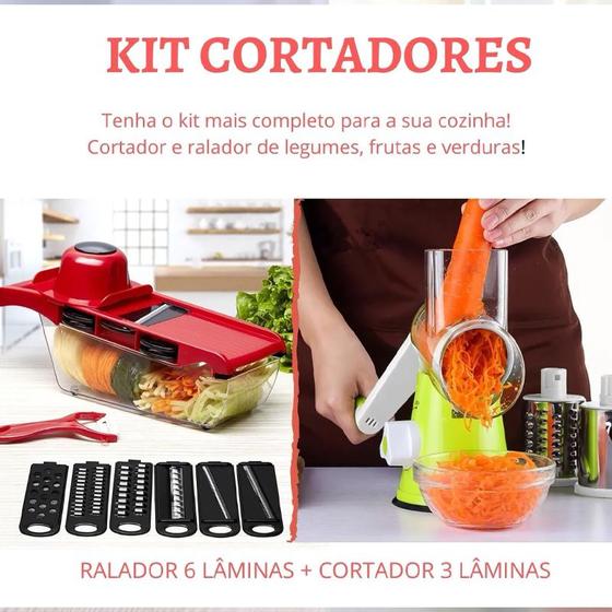Imagem de Kit Cortador Legumes Fatiador Picador Batata Ralador 3 Lâminas