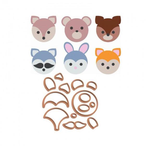 Imagem de Kit Cortadores Animais do Bosque Cupcake 6cm