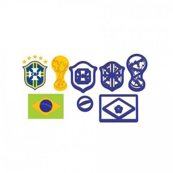 Imagem de Kit Cortadores Futebol - Copa do Mundo 5cm