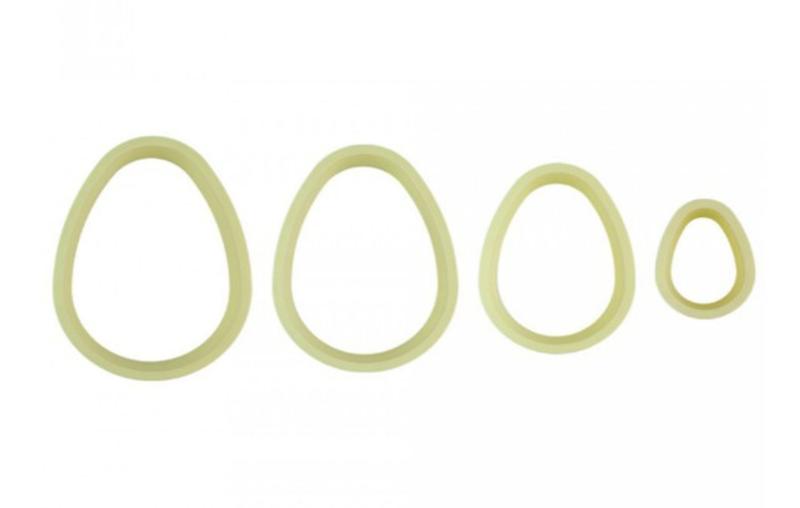 Imagem de Kit Cortadores Ovo Brownie equivalentes à casquinhas de 350g, 250, 150 e 50g