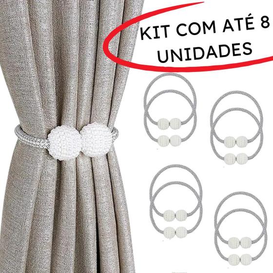 Imagem de Kit Cortina Cinto Presilha Cortina Enfeite Perola Abraçadeira