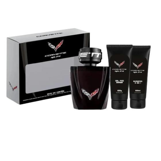 Imagem de Kit Corvette Night Drive (Perfume 100 ml + Pós Barba 100 ml + Shampoo 100 ml)