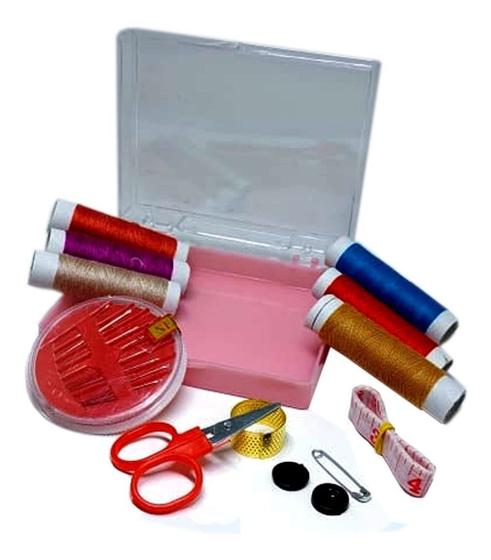 Imagem de Kit Costura Portátil Ideal Bolsa Viagem Agulhas Linhas Tesoura Mini