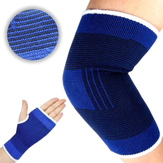 Kit Cotoveleira Munhequeira - Elástica Ortopédica Protetor Muscular Compressão Ginástica Academia Menor preço em Kit Cotoveleira Munhequeira - Elástica Ortopédica Protetor Muscular Compressão Ginástica Academia