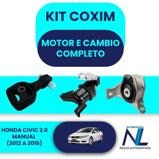 Imagem de Kit Coxim Calco Motor Câmbio New Civic 2012 / 2016 Manual