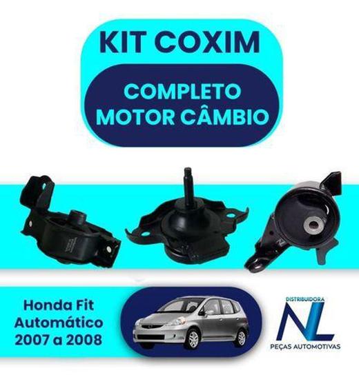 Imagem de Kit Coxim Completo Motor Cambio Honda Fit 2007 A 2008 Autom. - Shockbras