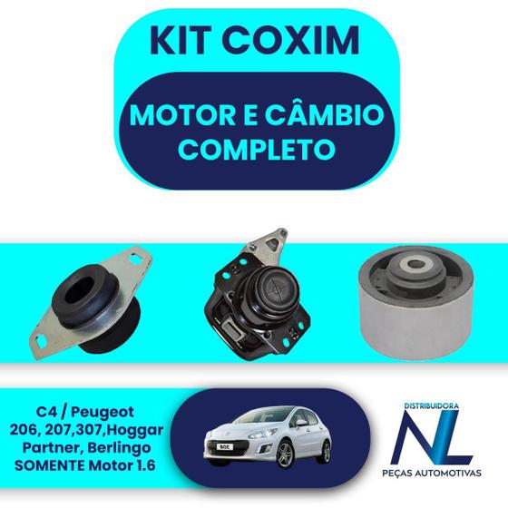 Imagem de Kit Coxim Motor Cambio 1.6 Peugeot 307 205 306 405 Partner