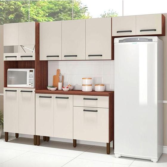 Kit Cozinha Ambiente Versalhes 4 Peças Nogueira Off White - Kits Paraná ...