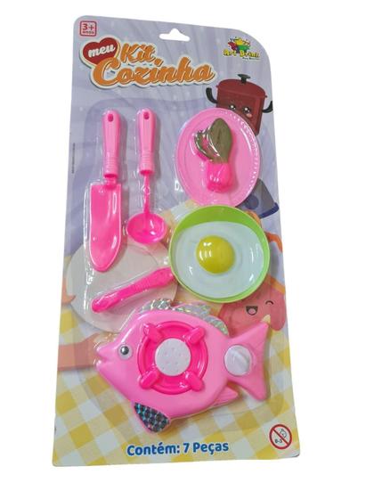 Imagem de Kit Cozinha Brinquedo Infantil Com 7 Itens F De Conta