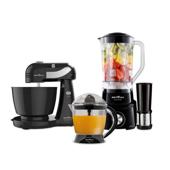 Kit Cozinha Britânia 3 em 1 BKT03P Liquificador, batedeira e espremedor