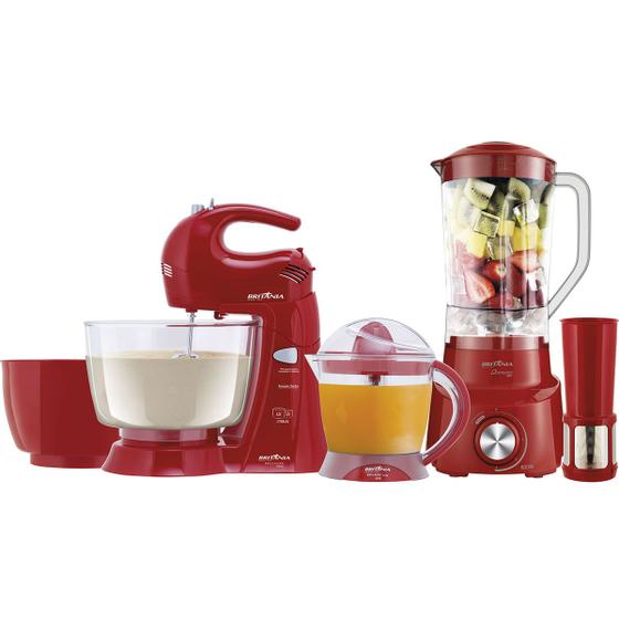 Kit Cozinha Britânia 3 em 1 Vermelho Menor preço em Kit Cozinha Britânia 3 em 1 Vermelho