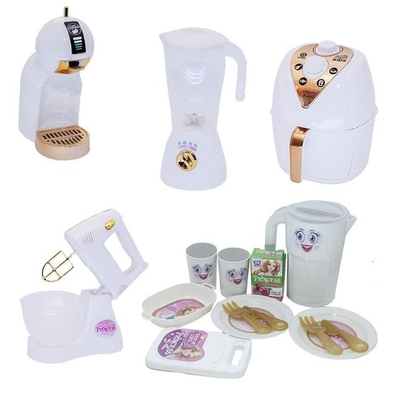 Imagem de Kit Cozinha Cafeteira Menina Batedeira Jantar Air Fryer 16Pç