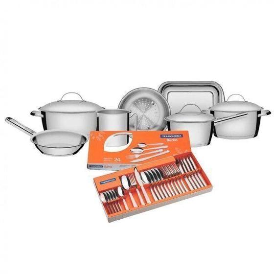 Imagem de Kit Cozinha com Faqueiro e Panelas 31 Peças Inox Tramontina