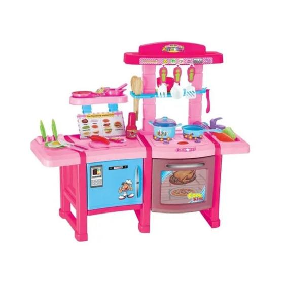 Kit Cozinha Faz de Conta Brinquedo Infantil Interativo Menina Geladeira ...