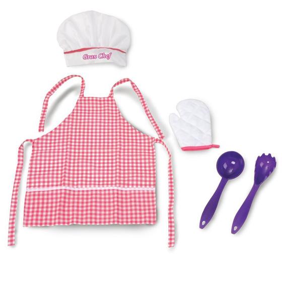 Imagem de Kit Cozinha Infantil Avental Chapéu E Luva Gran Chef - Nig Brinquedos