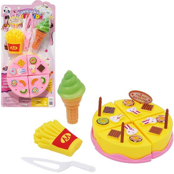 Imagem de Kit cozinha infantil com bolo + sorvete e acessorios confeitaria divertida 11 pecas - PICA PAU