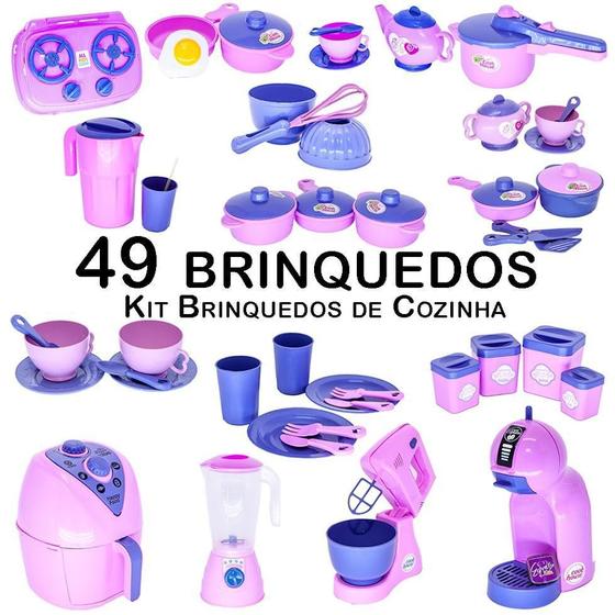 Imagem de Kit Cozinha Infantil Completa Eletro Panela Pote 49 Peças